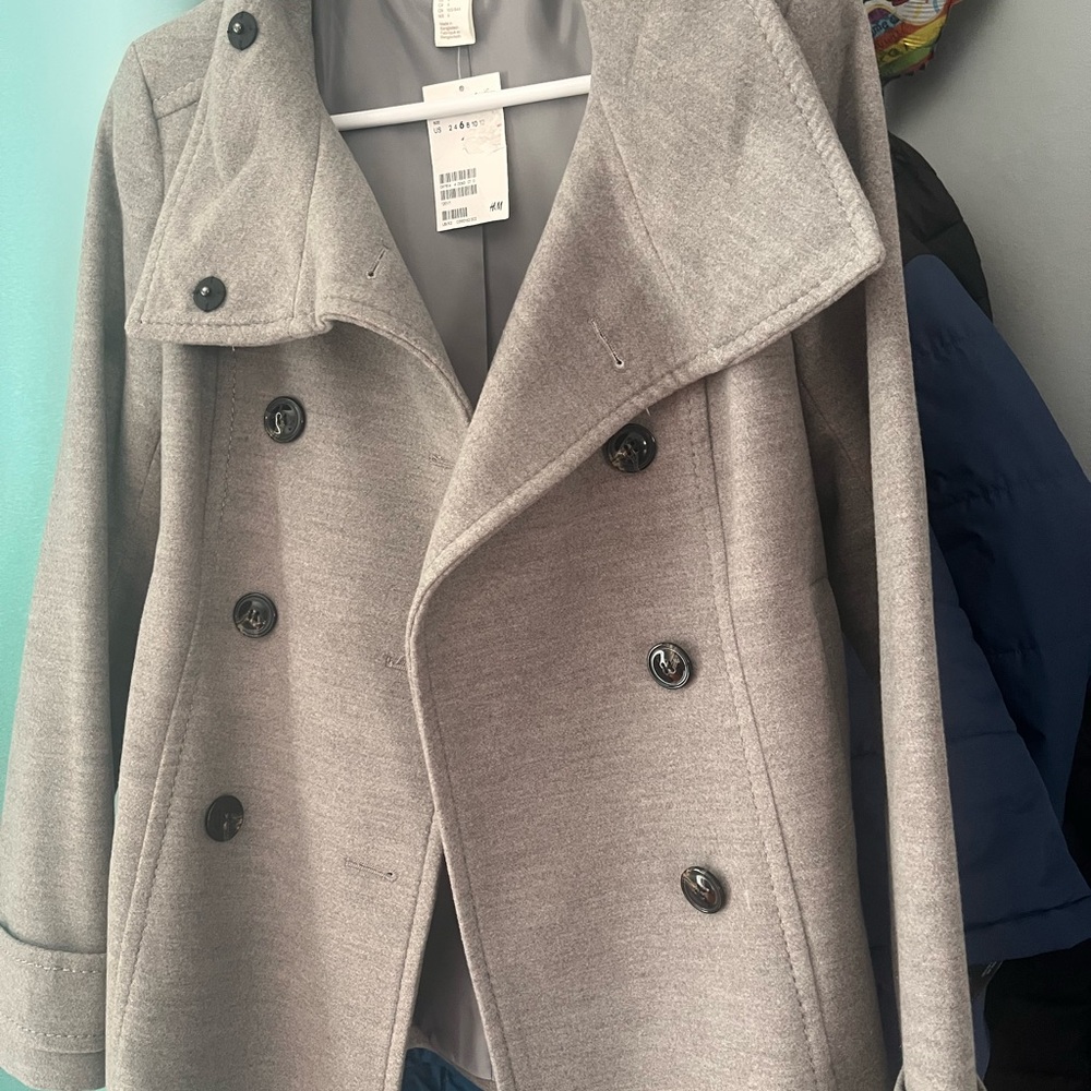 Women's Gray Peacoat